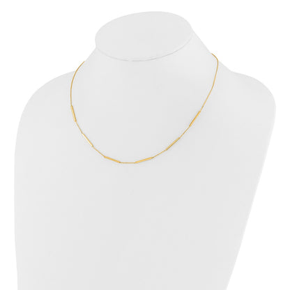 Polished 6 Bar Stations w/1.5in ext. Necklace - 1.6mm