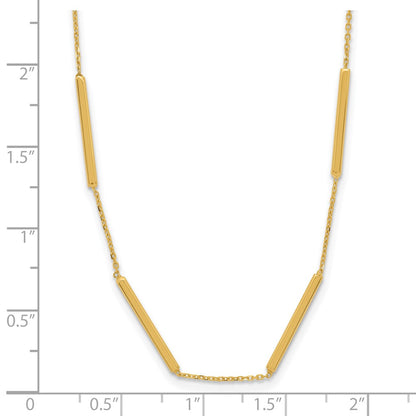 Polished 6 Bar Stations w/1.5in ext. Necklace - 1.6mm