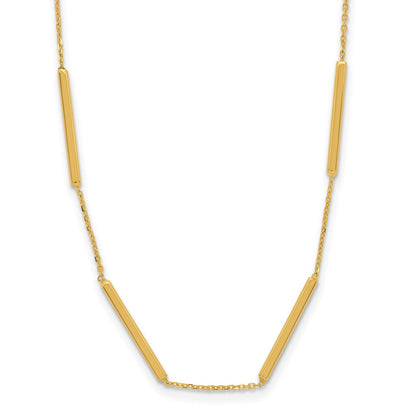 Polished 6 Bar Stations w/1.5in ext. Necklace - 1.6mm