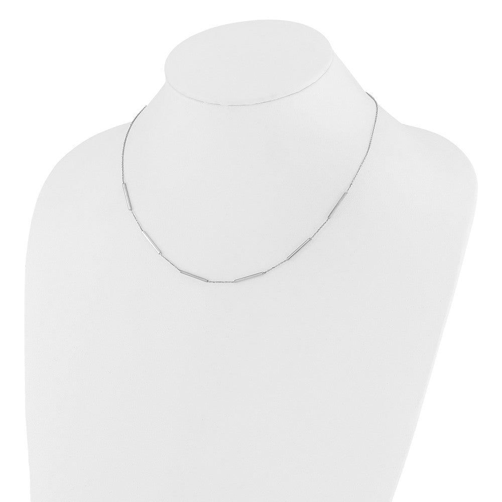 Polished 6 Bar Stations w/1.5in ext. Necklace - 1.6mm