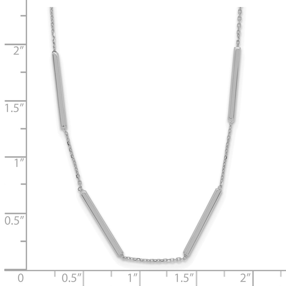 Polished 6 Bar Stations w/1.5in ext. Necklace - 1.6mm