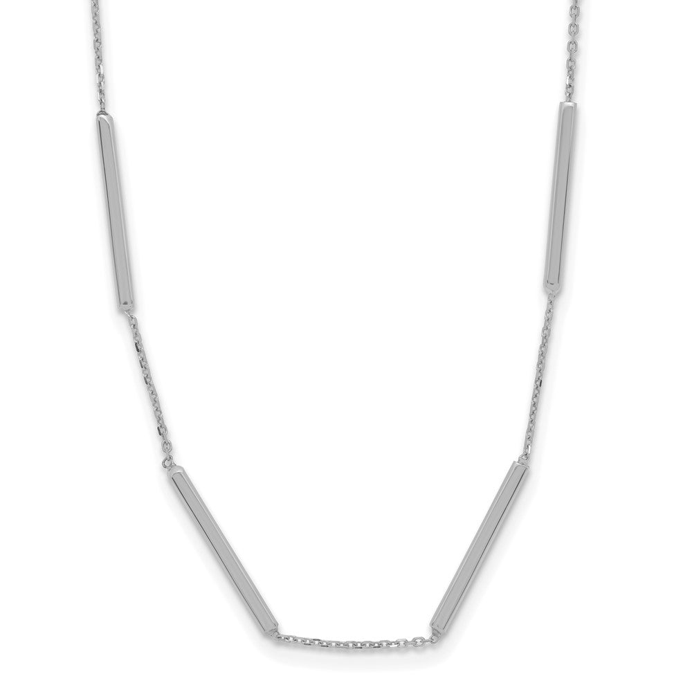 Polished 6 Bar Stations w/1.5in ext. Necklace - 1.6mm