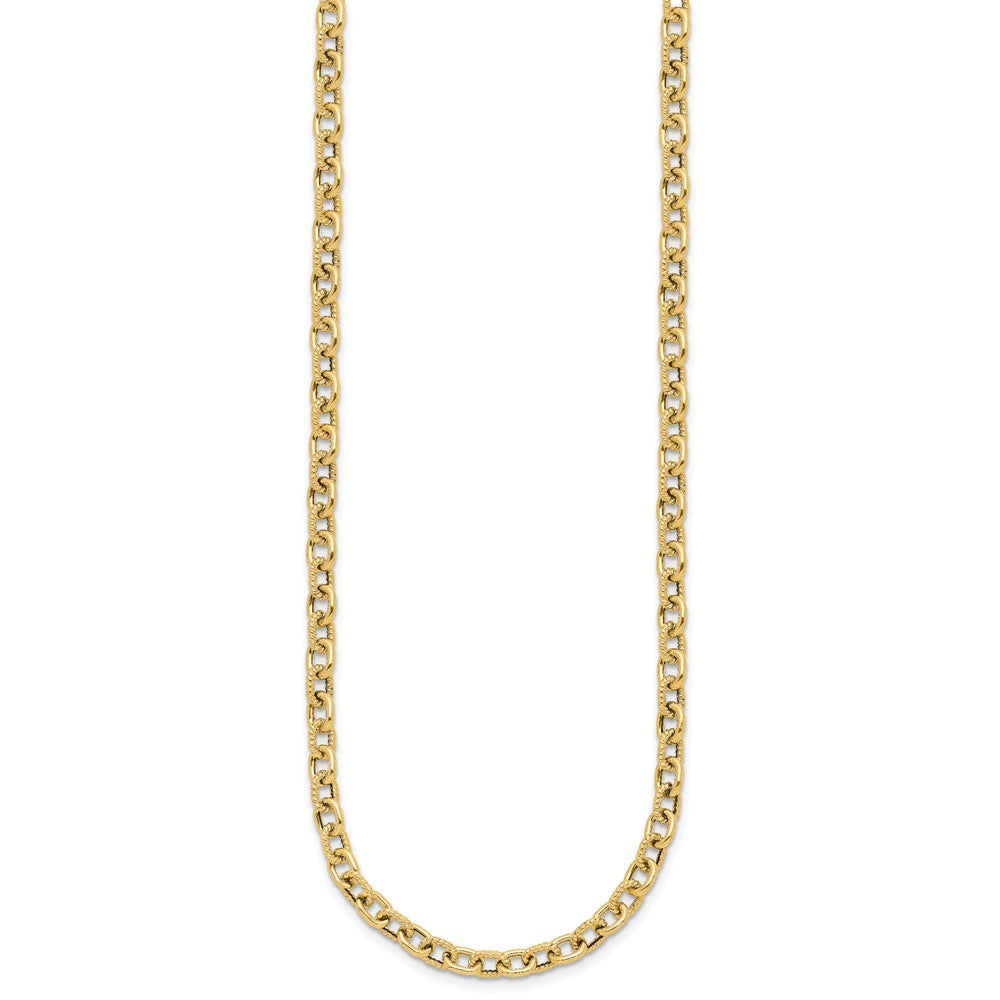 Polished and Textured Link Necklace 17"