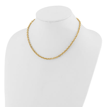 Polished and Textured Link Necklace 17"