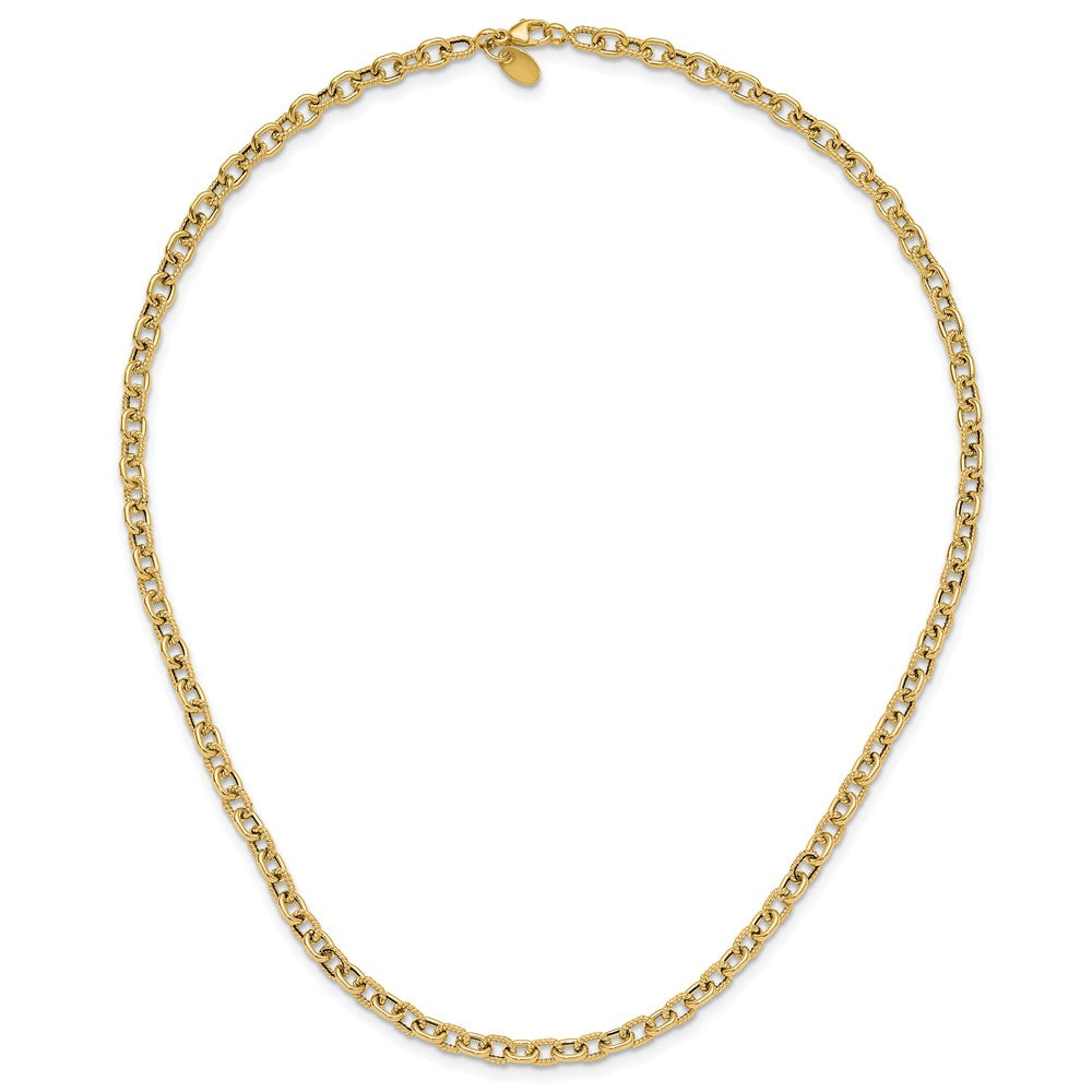Polished and Textured Link Necklace 17"