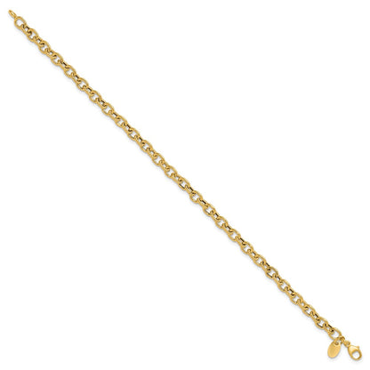 Polished and Textured Link Bracelet - 4.25mm