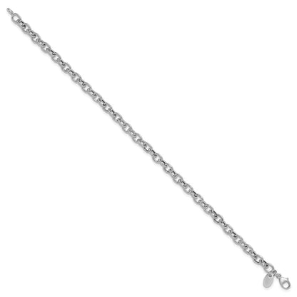 Polished and Textured Link Bracelet - 4.25mm