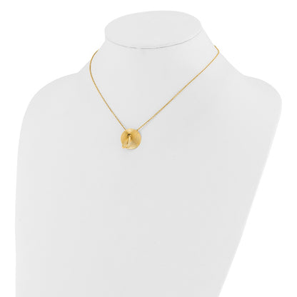 Polished and Textured Circle with 2in ext Necklace