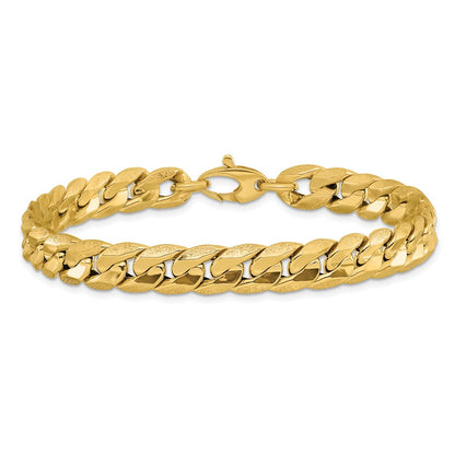 Polished and Textured Fancy Curb Men's Bracelet 8.5"