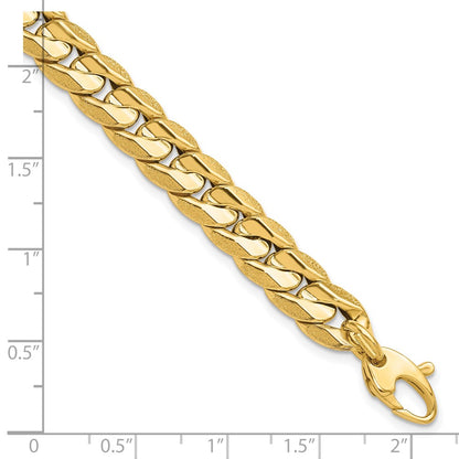 Polished and Textured Fancy Curb Men's Bracelet 8.5"