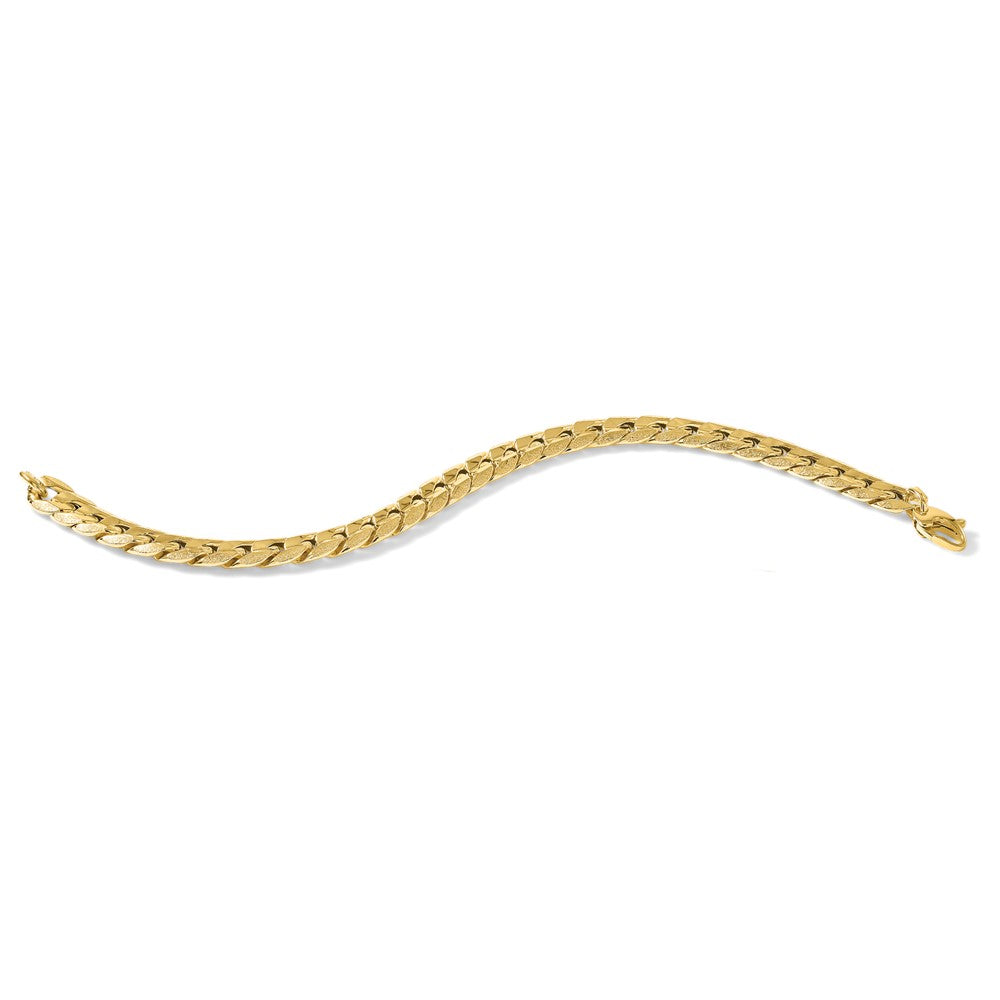 Polished and Textured Fancy Curb Men's Bracelet 8.5"