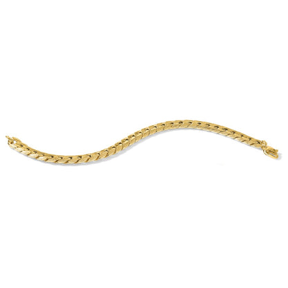 Polished and Textured Fancy Curb Men's Bracelet 8.5"