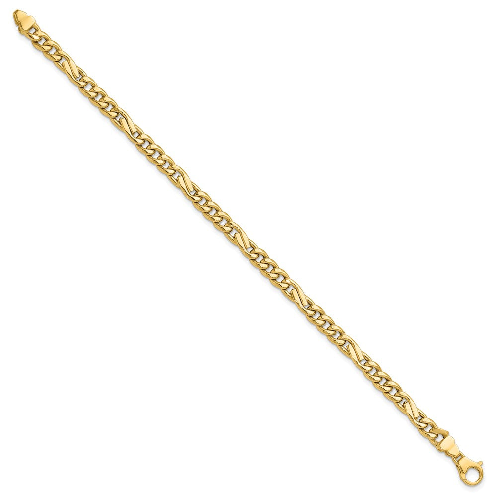 Polished Fancy Figaro Link Bracelet 7.5" - 4.5mm