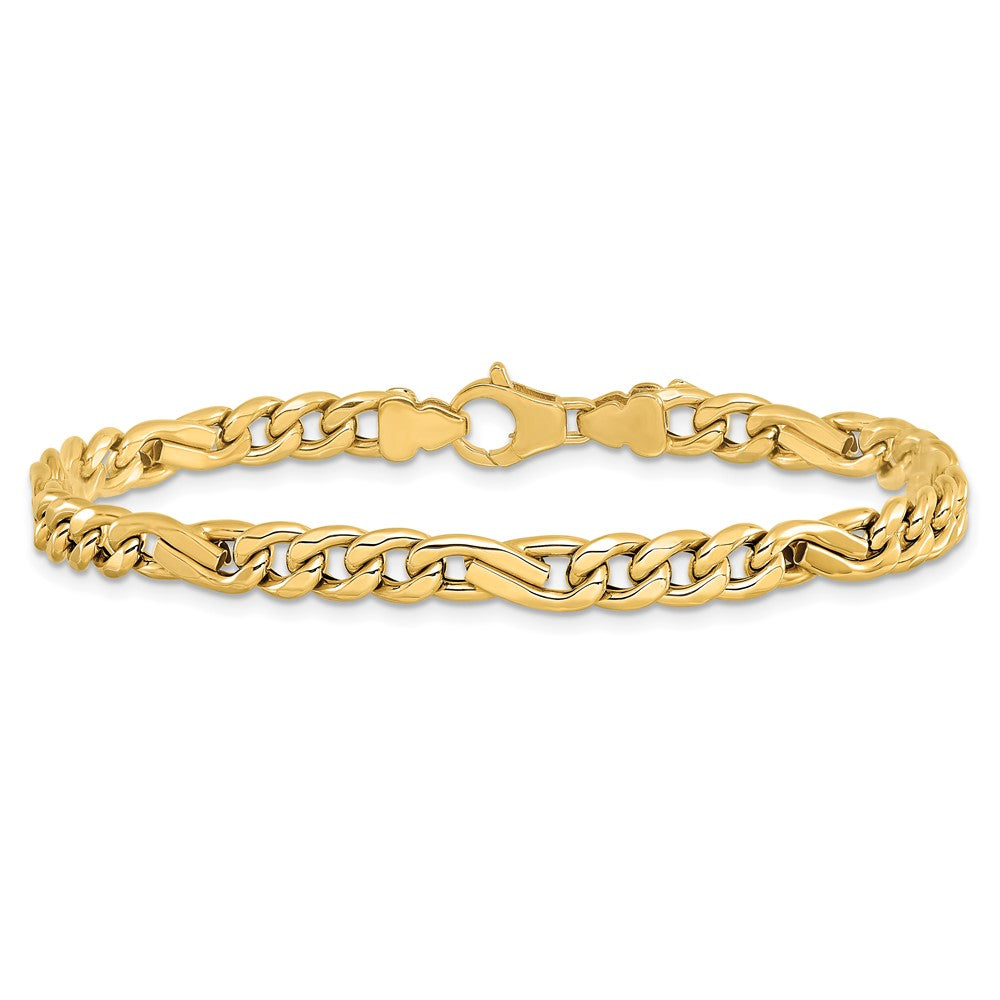 Polished Fancy Figaro Link Bracelet 7.5" - 4.5mm