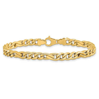 Polished Fancy Figaro Link Bracelet 7.5" - 4.5mm