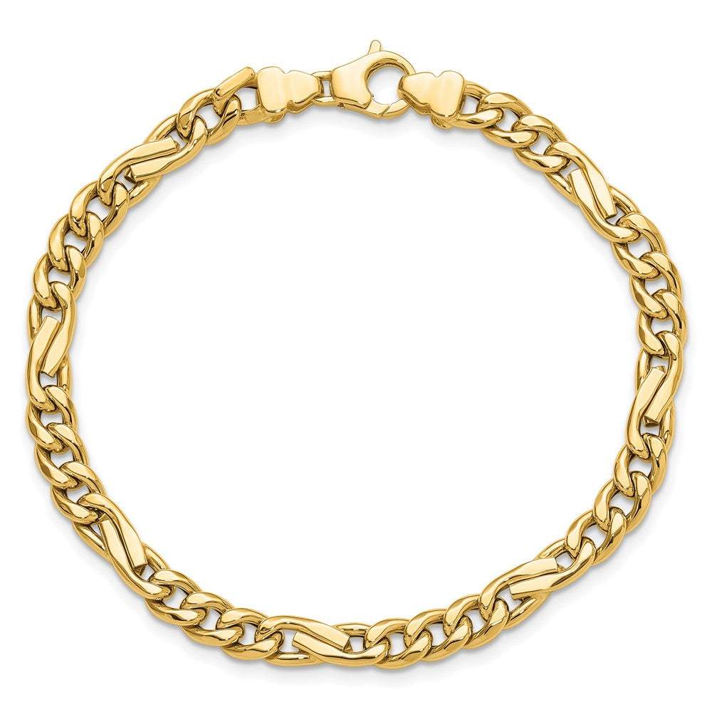 Polished Fancy Figaro Link Bracelet 7.5" - 4.5mm