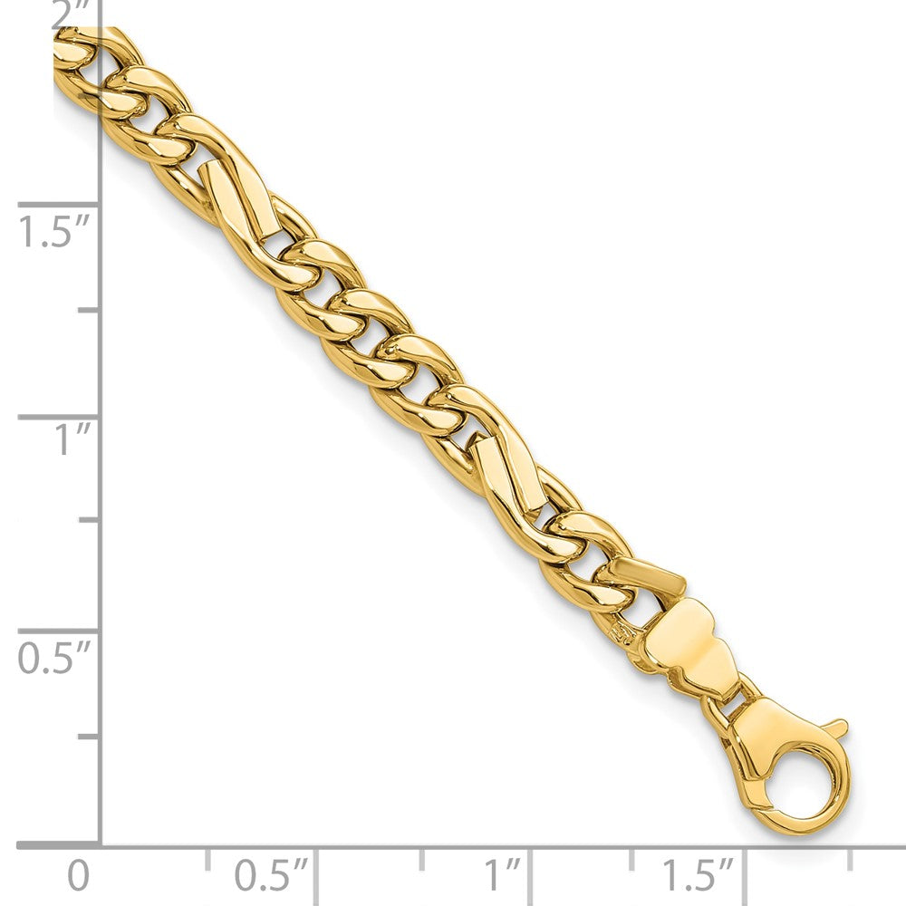 Polished Fancy Figaro Link Bracelet 7.5" - 4.5mm