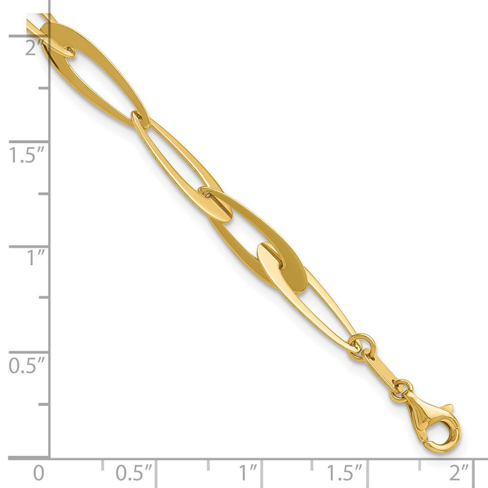 Polished Fancy Link w/.25in ext. Bracelet