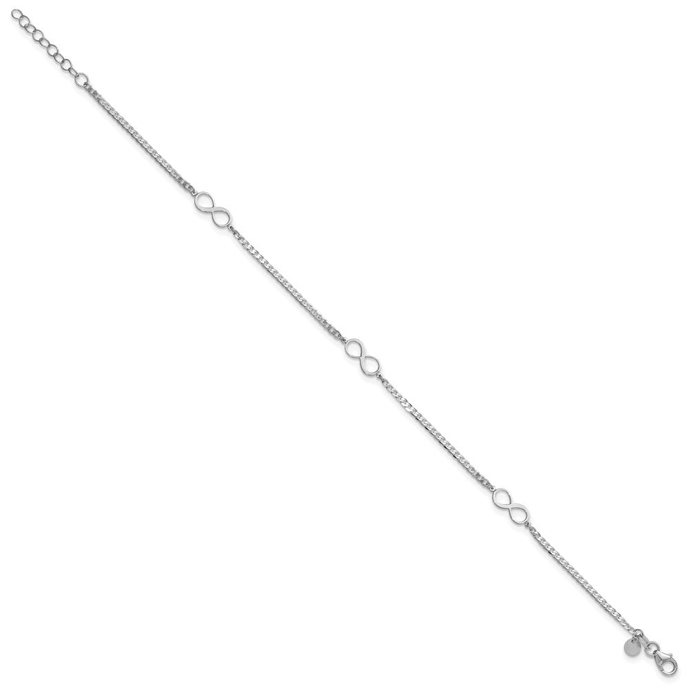 Polished Infinity Plus 1in ext. Anklet