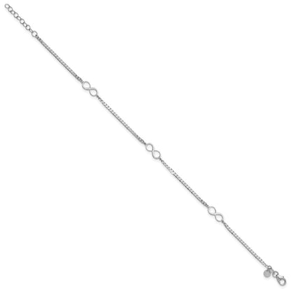 Polished Infinity Plus 1in ext. Anklet
