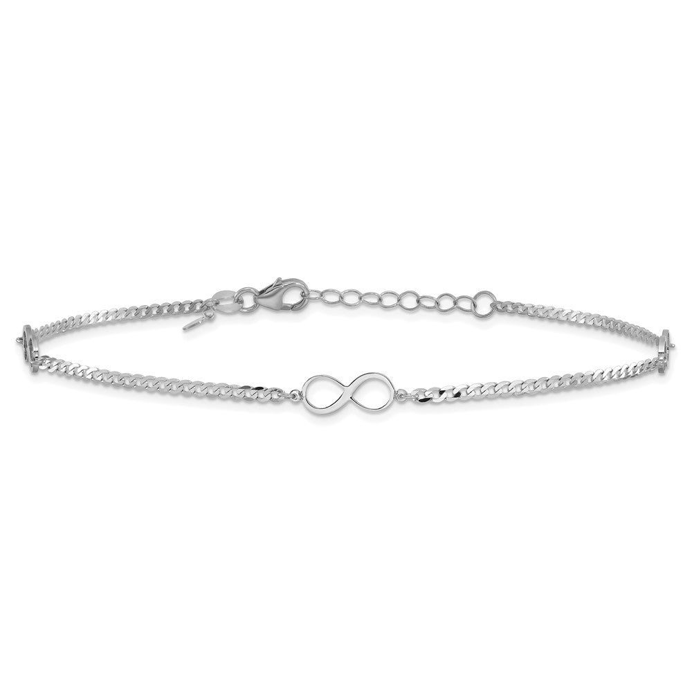 Polished Infinity Plus 1in ext. Anklet