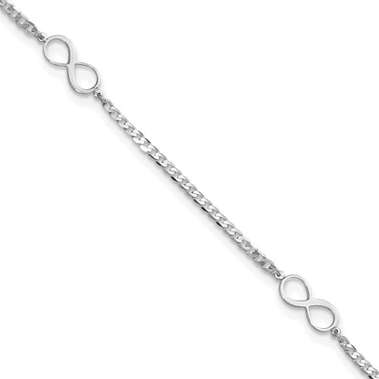Polished Infinity Plus 1in ext. Anklet