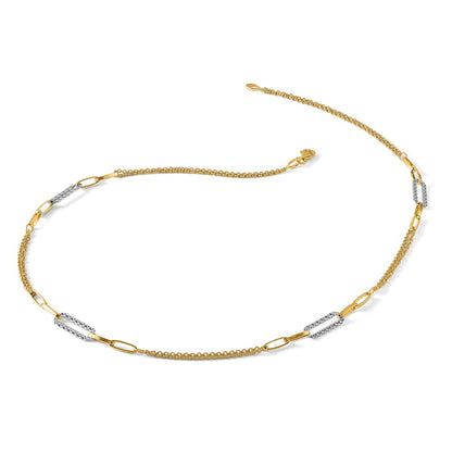 Polished and Textured Fancy Link Necklace 18" - 5.17mm