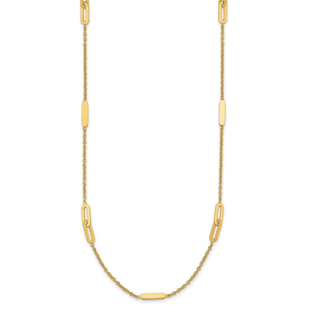 Polished Fancy Link with 2in ext. Necklace