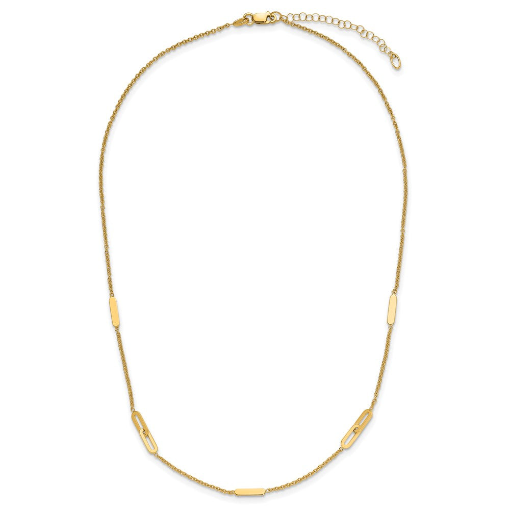 Polished Fancy Link with 2in ext. Necklace