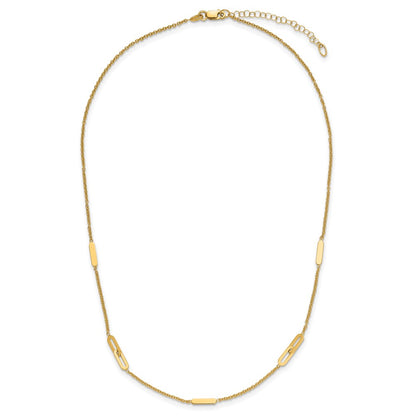 Polished Fancy Link with 2in ext. Necklace
