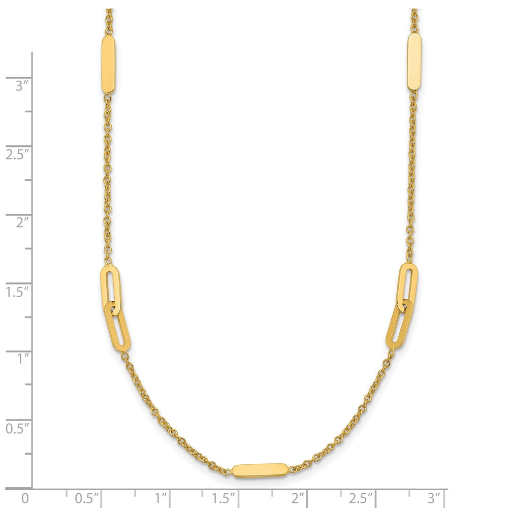 Polished Fancy Link with 2in ext. Necklace