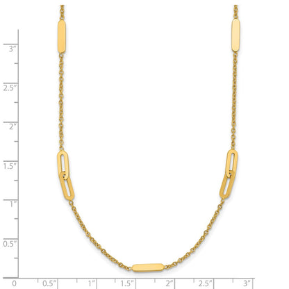 Polished Fancy Link with 2in ext. Necklace
