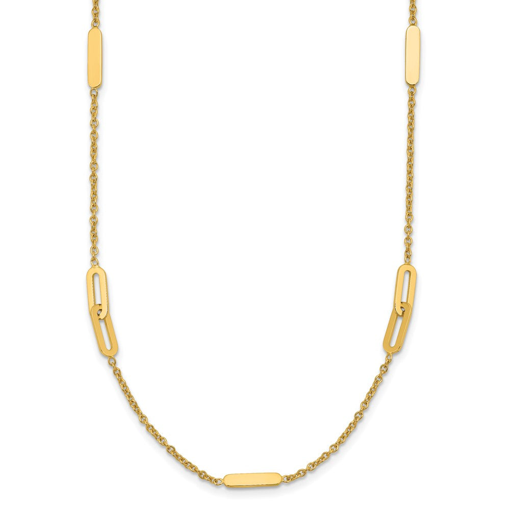 Polished Fancy Link with 2in ext. Necklace