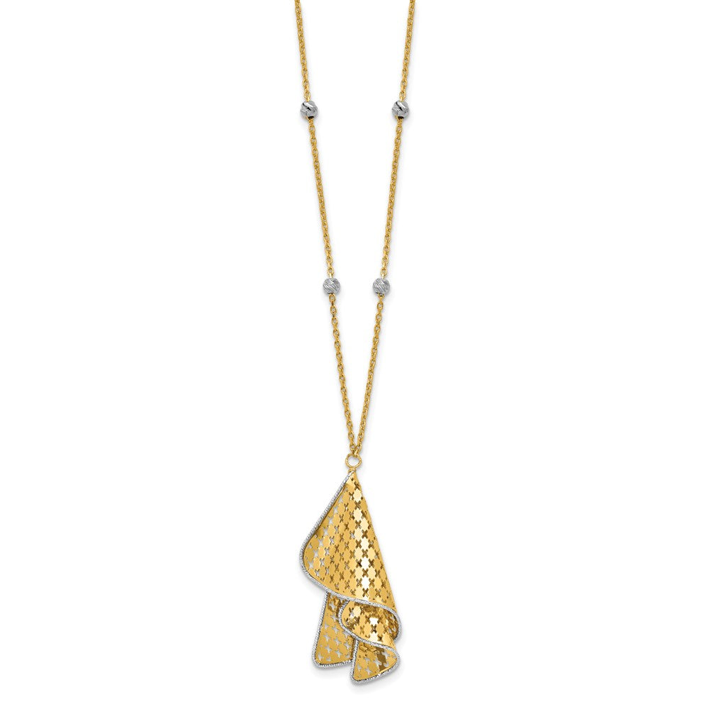 Polished and Dia-cut Fancy with 2in ext. Necklace