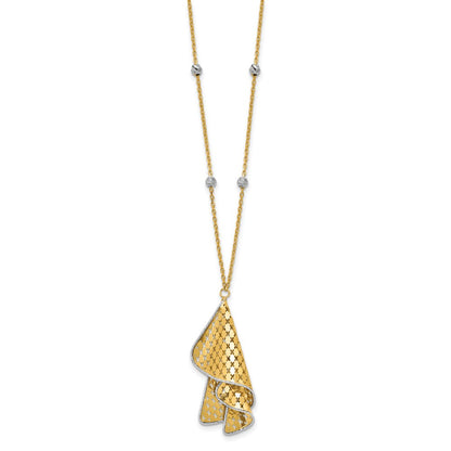 Polished and Dia-cut Fancy with 2in ext. Necklace