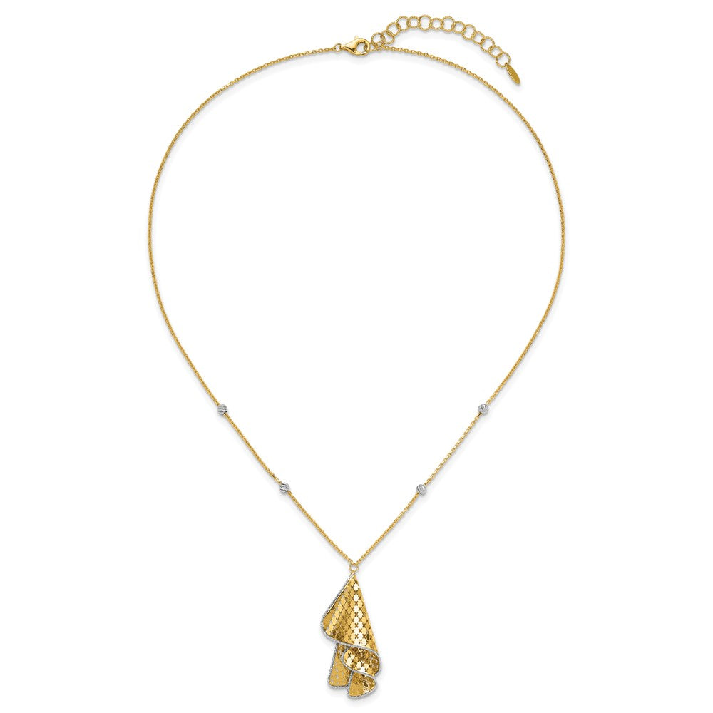 Polished and Dia-cut Fancy with 2in ext. Necklace