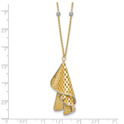 Polished and Dia-cut Fancy with 2in ext. Necklace