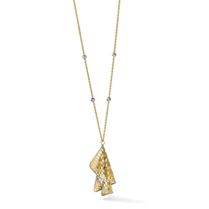Polished and Dia-cut Fancy with 2in ext. Necklace