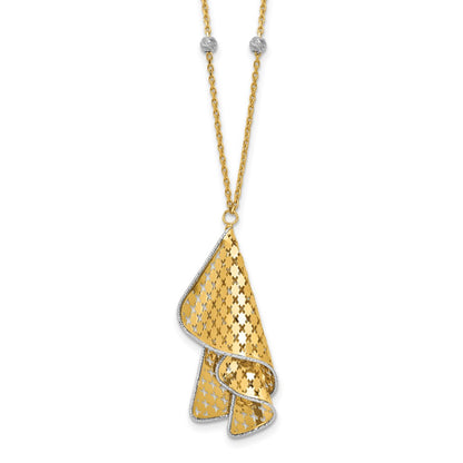 Polished and Dia-cut Fancy with 2in ext. Necklace