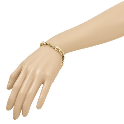 Polished and Satin Fancy Link with 1in ext. Bracelet