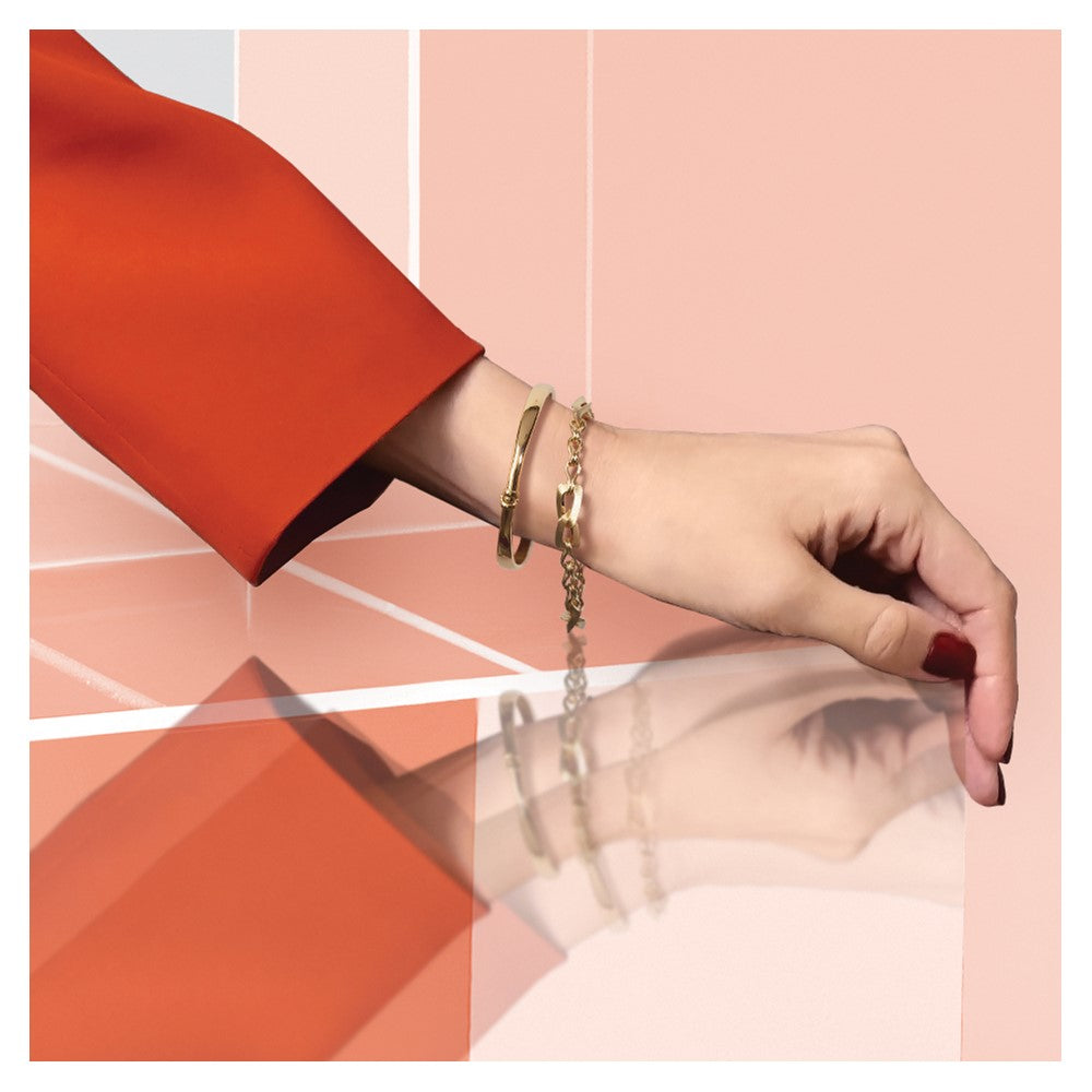Polished and Satin Fancy Link with 1in ext. Bracelet