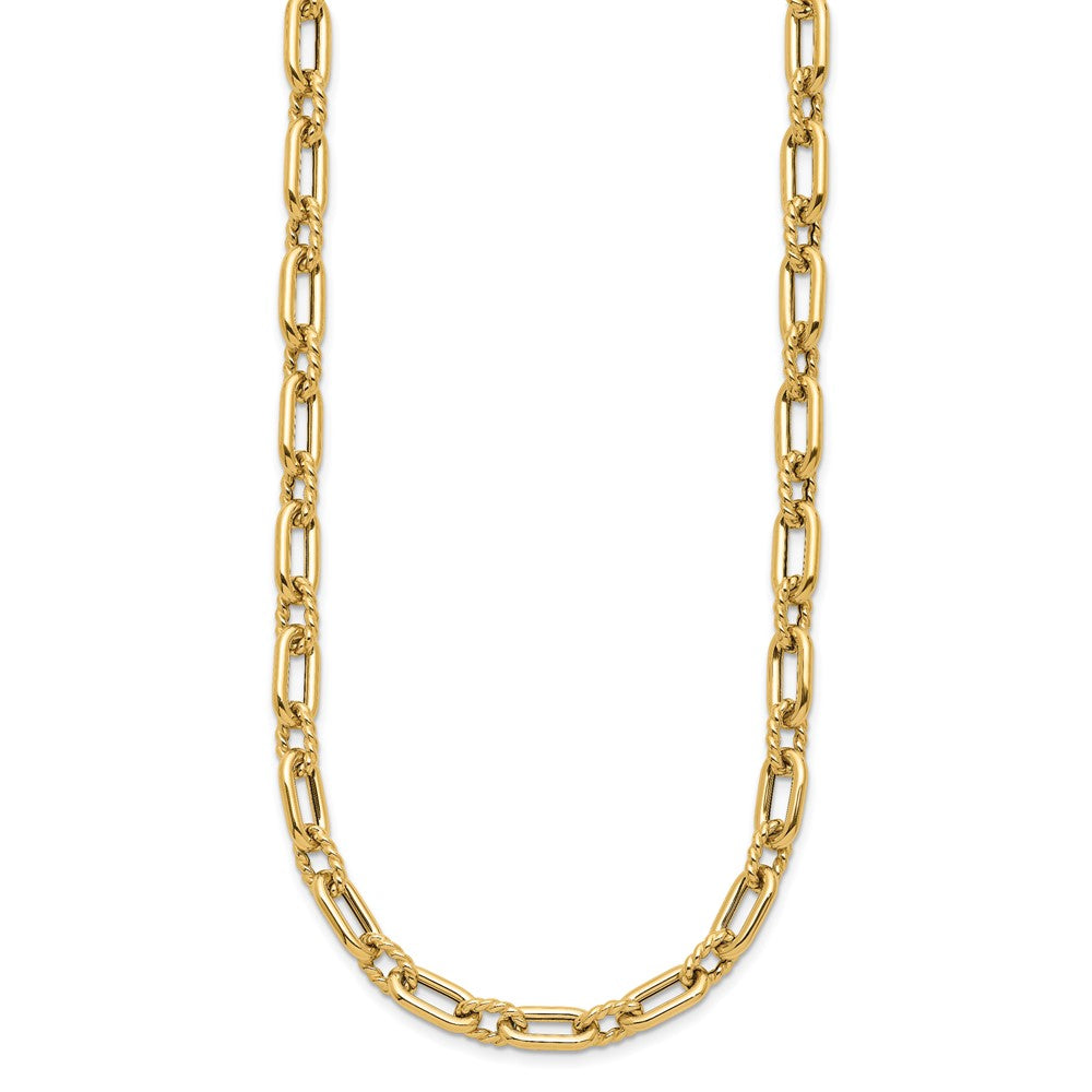 Polished & Textured Fancy Link Necklace 18"