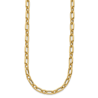 Polished & Textured Fancy Link Necklace 18"