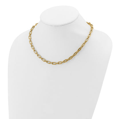 Polished & Textured Fancy Link Necklace 18"