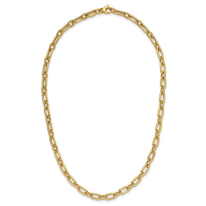 Polished & Textured Fancy Link Necklace 18"