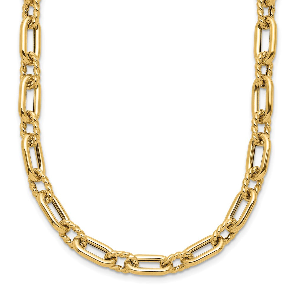Polished & Textured Fancy Link Necklace 18"