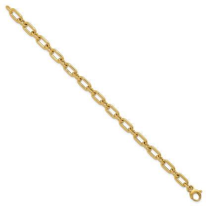 Polished & Textured Fancy Link Bracelet 7.5" - 4.48g
