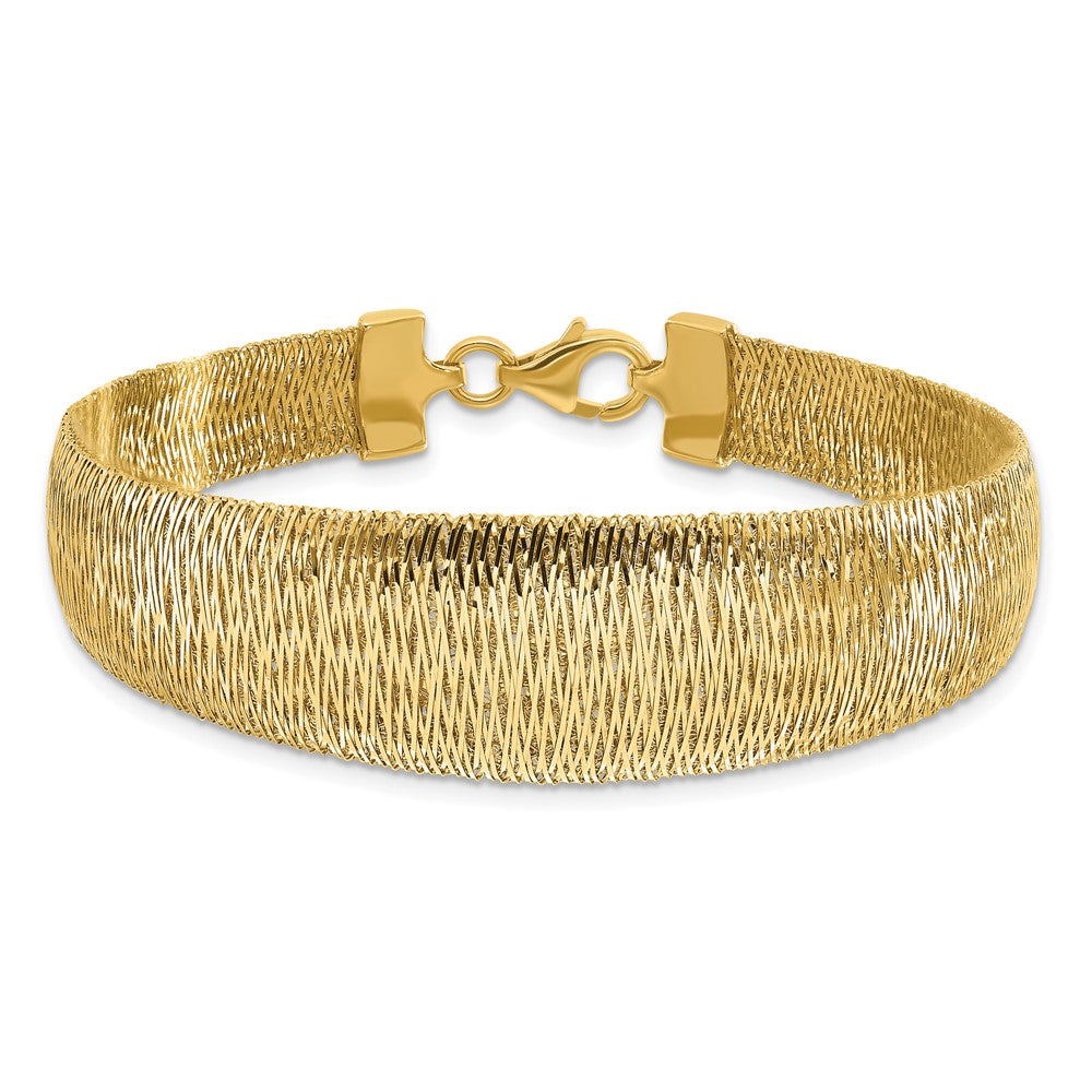 Polished Woven Graduated Dome Bracelet 7.5"