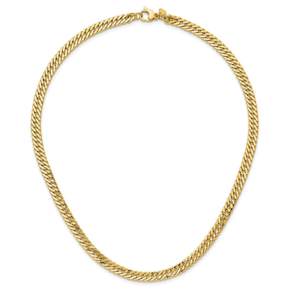 Polished and Satin Reversible Fancy Curb Necklace 18"