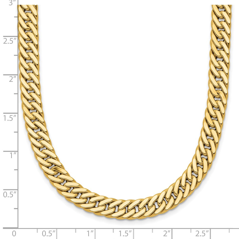 Polished and Satin Reversible Fancy Curb Necklace 18"